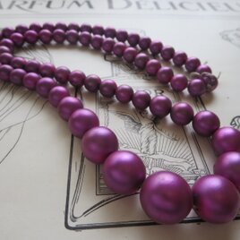 *♥*German Vintage Glass Pearls Fuchsia Satin 1連*♥*