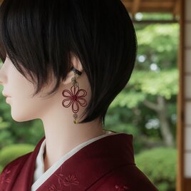 飾り結びかたっぽイヤーカフ「キミノフレーム・想」【軽量コンパクト】浴衣・着物・日常のワンポイントに。