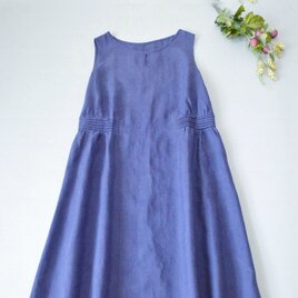 【M】ウエストタック仕様大人可愛いノースリーブワンピース♪の画像