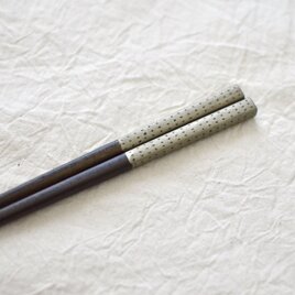 錫模様・拭き漆箸（ドット・黒）<21cm or 23cm>