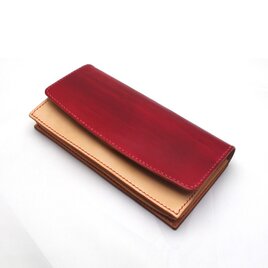 手染め ・総手縫いのクラッチパース（ルージュ）