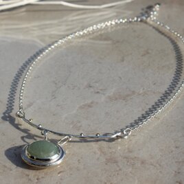 k18 dewdrops jade necklaceの画像