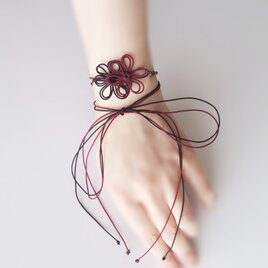 ブレスレット「仕草奏デル」（臙脂×黒）