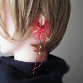 かたっぽイヤーカフ「アノ陽ヲ映ス」（朱）