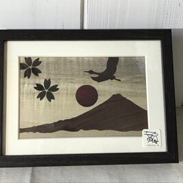 木の絵　木象嵌　日本（Japan)