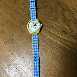 トダンディー様オーダー作品　どこか懐かしいギンガムチェックの時計ベルトの画像