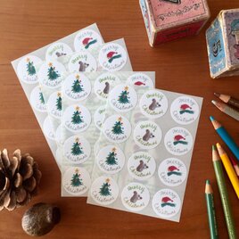 クリスマスのサンキューシール