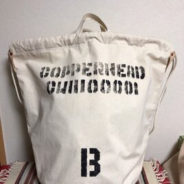 ＜受注製作＞デッドストックコットンヘリンボーン3way Barrack Bag ナップサックの画像