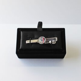 博多織ネクタイピン（ＮＰ-02)　父の日　ギフト　博多献上　青　ブルー　箱付き