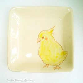 オカメインコの絵皿の画像