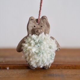 pomponオーナメント〈くま／白〉