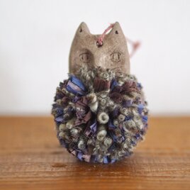 pomponオーナメント〈子ネコ／ブラック×グレー）