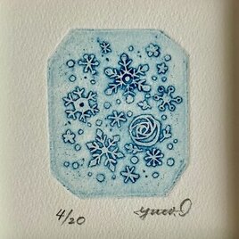ミニ版画　Snowflakesの画像