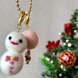 【☆クリスマス限定☆】ふわきらチャーム[雪だるまVer2」/チャーム・プレゼント・冬・クリスマスの画像