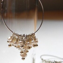 淡水パールのフープピアス