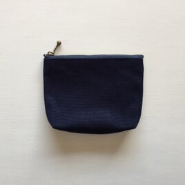 8号帆布 濃紺 ファスナーポーチ