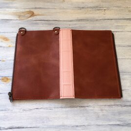 活字狂のための洋古書鞄／キャメル×アッシュピンク