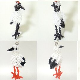 縁起物★鶴 つる ツル★こうのとり コウノトリ 3WAY(ストラップ・スマホジャック・ファスナーチャーム）