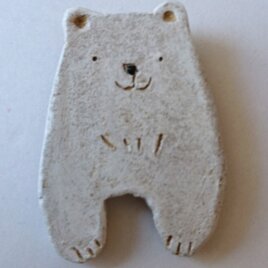 しろくま  粘土ブローチ
