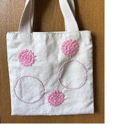 桜色のお花のペタン子ちゃんバッグの画像