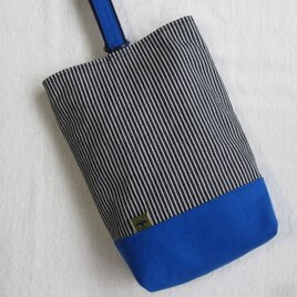 ヒッコリー＆帆布・ブルー☆上履き入れ