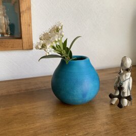 fちいさい花瓶　ターコイズブルーの画像