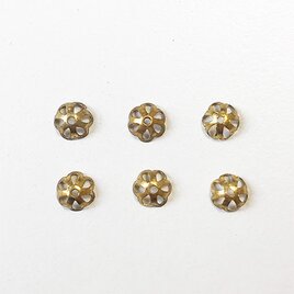 ヴィンテージ*座金*アンティークゴールド*7mm*6個セット