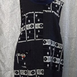 ロールカラー絣のチュニック