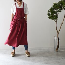 リネン　エプロンドレス　Casual line REDの画像