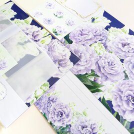 薄紫のトルコキキョウ レターセット