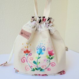新作★ママが可愛くなっちゃうmama巾着♪手刺繍