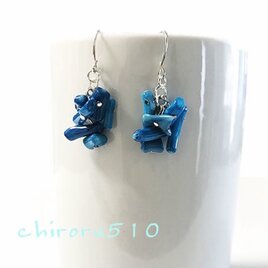 シルバー×ブルー　夏＊珊瑚＊リゾート　ピアス／イヤリング
