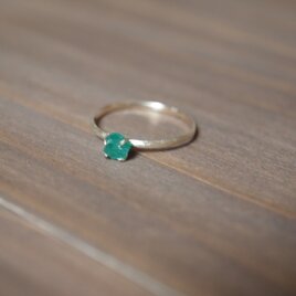 K10エメラルド原石結晶リング