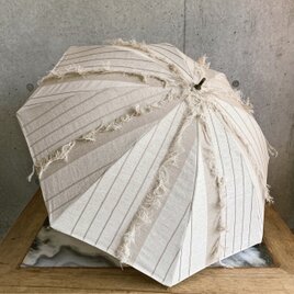 コットン日傘_Fringe Stripe（日傘バッグつき）