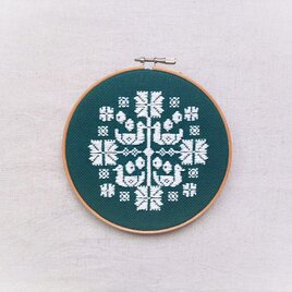 横糸刺繍キットBOX「花時間・bird」(木枠15cm付き・針なし)の画像