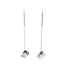 チェーンピアス シルバースクエアM・Threader Earrings - Silver Square (M)の画像