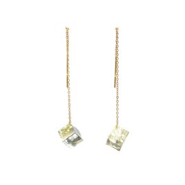 チェーンピアス ゴールドスクエアM・Threader Earrings - Gold Square (M)の画像