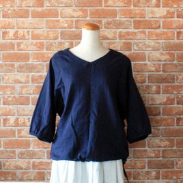 スラブダブルガーゼ　七分袖ドルマンスリーブブラウス