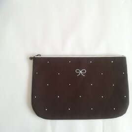 dot pouch L (chocolate brown)の画像