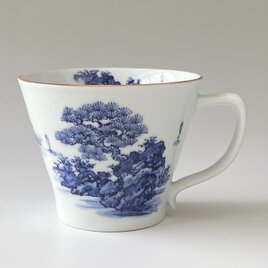 手描き 山水絵 マグカップの画像