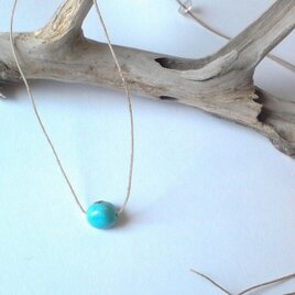 ヘンプネックレス  ターコイズ(ナチュラル)