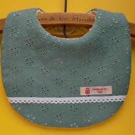 PURE*スタイ*綿麻レース プチロンド スモークエメラルド 白レース装飾 ライン付けの画像