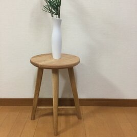 オーク無垢材の丸スツール