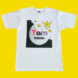 【受注生産】破れた月～オリジナルイラストTシャツ(白)