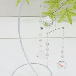 サンキャッチャー　モビール　スタンド付【金魚モチーフ Rin】