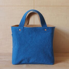 soft cube bag (blue/camel) - ソフトキューブバッグの画像