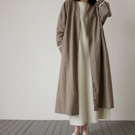 オープンリネン混コート