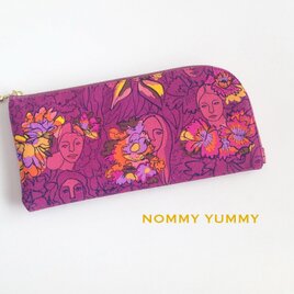 L字ファスナー長財布   花と女性たち ＊339＊