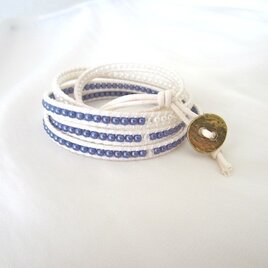 ラップブレスレット　blue & white　Part2
