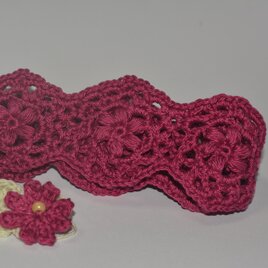 O様ご予約品・優しいヘアバンド・Ⅽ②濃ローズ